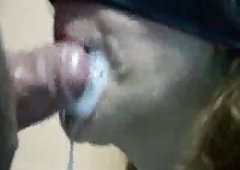 Blowjob with face cumshot