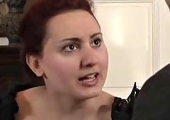 Blonde Brunette Maids Deep Throat in Threesome Sale