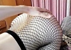 Leah Aloe in Fishnets Sucks Big Cock Like a Slut