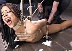 Kira Noirs Ass Fingered and Toyed in Bondage