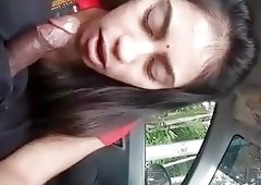 sucking in car