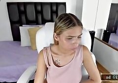 Skinny Teen Babe with Hot Natural Big Tits