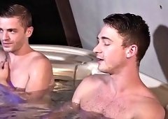 GayCest Matthew Figata fucks his stepson and his buddies in the jacuzzi