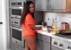 Cute Ebony Teen Takes Big White Cock as Deep as Possible