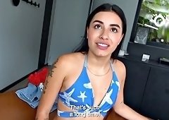 Casting Latina - Shy 18 year old Colombian cutie rides huge cock in audition