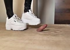 MeanGirlsAustria Crushes Big Cock in BDSM Foot Domination