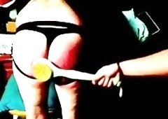 spanking my hubby's sissy-butt bright red