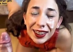 Busty Brunette Cumshot Compilation