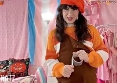 Shemale Natalie Napolis Halloween Dildo Roleplay