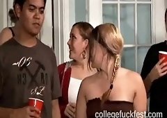 College whore at party gets fucked in missionary position