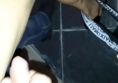 Public toilet bareback fuck with ladyboy