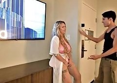 Busty French Milf Fucks Young Hotel Clerk