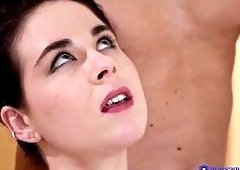 Brunette Orgasms from Big Cock