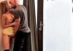 Big Tits Russian Babe Cheats on Her Husband by Deep Throating Her Neighbor
