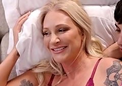 Big Tits TS Stepmom Alexis Malone Takes Couch Creampie