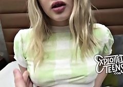 85lb Blonde Teen Amateurs First-Time POV Casting Blowjob